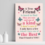 True Friend Friendship Print Best Friend Gift For Birthday Xmas