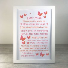 Christmas Birthday Gifts For Mum From Daughter Son Framed Print