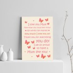 Mum Gift Home Plaque Daughter Son Gift Print THANK YOU Birthday