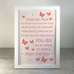Christmas Birthday Gifts For Mum From Daughter Son Framed Print 