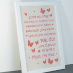 Christmas Birthday Gifts For Mum From Daughter Son Framed Print 