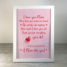 Mum Poem Daughter Son Framed Print Keepsake THANK YOU