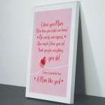 Mum Poem Daughter Son Framed Print Keepsake THANK YOU