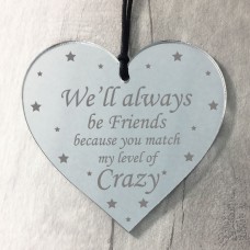 Friendship Plaque Best Friend Gift Engraved Heart Thank You 