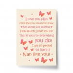 Nan Gift Home Plaque Grandparent Print Keepsake THANK YOU