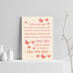Nan Gift Home Plaque Grandparent Print Keepsake THANK YOU
