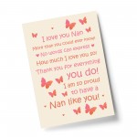 Nan Gift Home Plaque Grandparent Print Keepsake THANK YOU