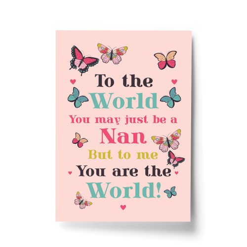 Birthday Christmas Gift For Nan A4 Print Special Thank You Gift