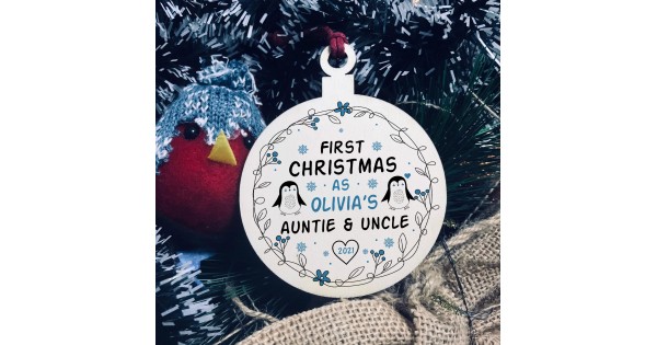 Auntie And Uncle Christmas Gift Personalised 1st Christmas