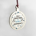 First Christmas As Godparents Personalised Christmas Decoration