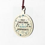 First Christmas As Godparents Personalised Christmas Decoration