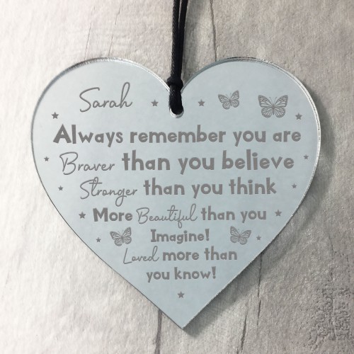 Stronger Inspirational Poem Friendship Gift Engraved Heart