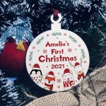 Baby First Christmas Personalised Wood Bauble 1st Christmas