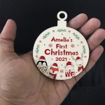 Baby First Christmas Personalised Wood Bauble 1st Christmas