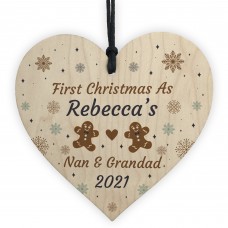 First Christmas As Nan Grandad Gift Personalised Xmas Bauble