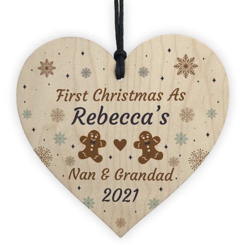 First Christmas As Nan Grandad Gift Personalised Xmas Bauble