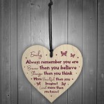 Stronger Inspirational Plaque Friendship Gift Hanging Heart
