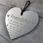 Funny Friendship Plaque Best Friend Gift Engraved Heart Thankyou