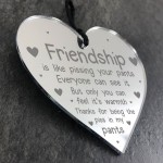 Funny Friendship Plaque Best Friend Gift Engraved Heart Thankyou