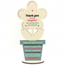 Best Friend Wooden Flower Gift For Friend Friendship Plaque Gift