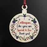 Special Colleague Gift Wood Bauble Gift For Friend Work Gifts