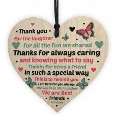 Friendship Gift Best Friend Plaque Shabby Chic Wood Heart
