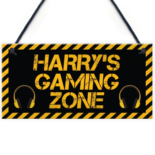 Gamer Gaming Zone Games Room Sign Man Cave Gifts For Brother 