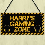 Gamer Gaming Zone Games Room Sign Man Cave Gifts For Brother 