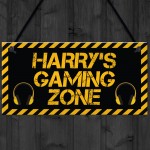 Gamer Gaming Zone Games Room Sign Man Cave Gifts For Brother 