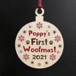 Personalised First 1st Christmas With Dog Novelty New Dog Bauble