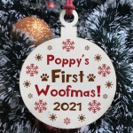 Personalised First 1st Christmas With Dog Novelty New Dog Bauble