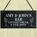 Hanging Home Bar Personalised Plaque Home Decor Man Cave Pub