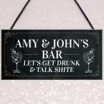 Hanging Home Bar Personalised Plaque Home Decor Man Cave Pub