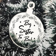 Big Sister To Be Hanging Christmas Tree Bauble Gift New Baby