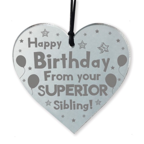 Funny Birthday Gift For Brother Sister Engraved Hanging Heart