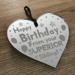 Funny Birthday Gift For Brother Sister Engraved Hanging Heart