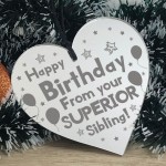 Funny Birthday Gift For Brother Sister Engraved Hanging Heart