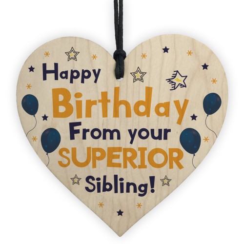 Funny Birthday Gift For Brother Sister Novelty Wood Heart Gifts