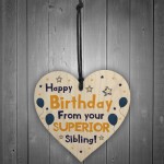 Funny Birthday Gift For Brother Sister Novelty Wood Heart Gifts