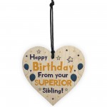 Funny Birthday Gift For Brother Sister Novelty Wood Heart Gifts