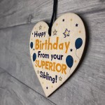 Funny Birthday Gift For Brother Sister Novelty Wood Heart Gifts