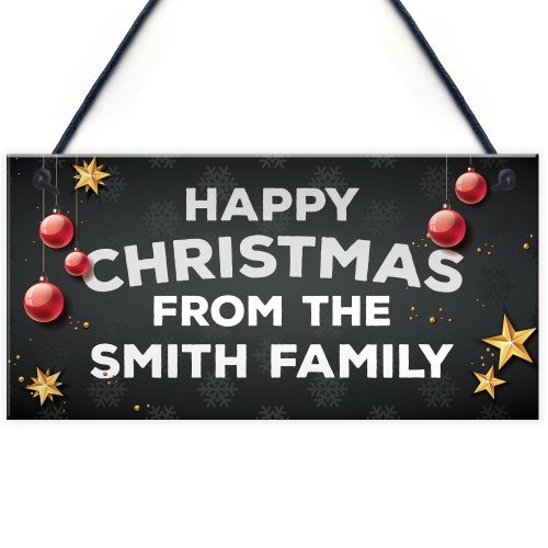 Happy Christmas Welcome Sign Personalised Christmas Decoration