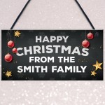 Happy Christmas Welcome Sign Personalised Christmas Decoration