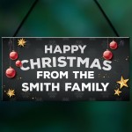 Happy Christmas Welcome Sign Personalised Christmas Decoration