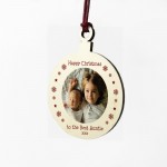 Personalised Christmas Gift For Auntie Best Hanging Photo Bauble