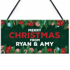 Merry Christmas From 'Name' Welcome Plaque Personalised Sign
