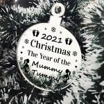 Mummy Gift Christmas Decoration Engraved Bauble Baby Bump Gift