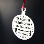 Mummy Gift Christmas Decoration Engraved Bauble Baby Bump Gift