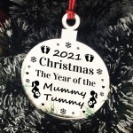 Mummy Gift Christmas Decoration Engraved Bauble Baby Bump Gift