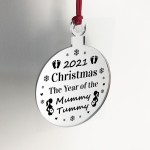 Mummy Gift Christmas Decoration Engraved Bauble Baby Bump Gift